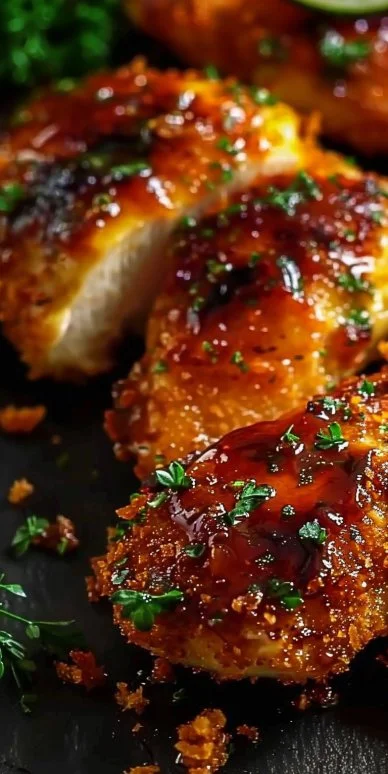 Plato de pollo crujiente con salsa de arce y dijon, receta fácil y deliciosa