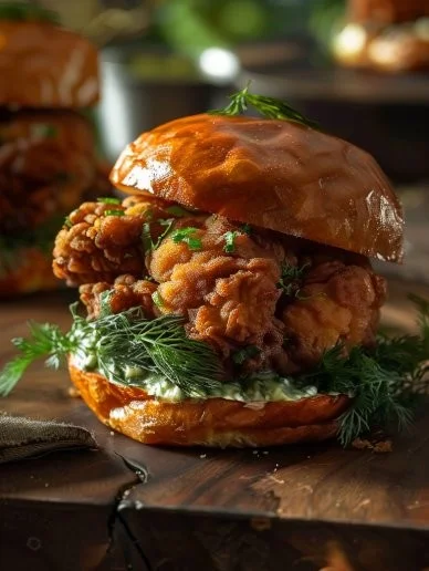 Pollo Crujiente Eneldo Brioche