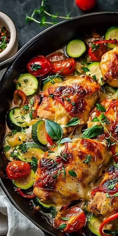 Pollo Mediterráneo Calabacín Horno