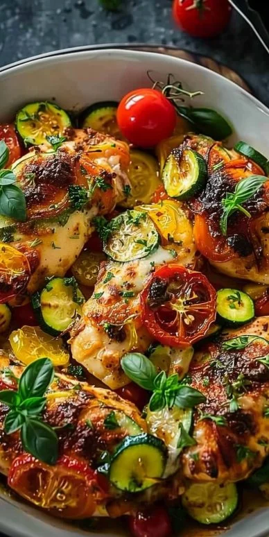 Pollo Mediterráneo Calabacín Horno