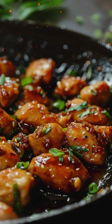 Pollo miel ajo sartén