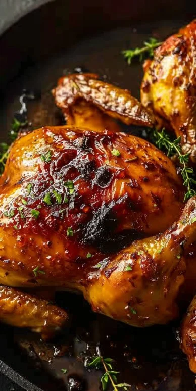 Pollo miel jugoso horno