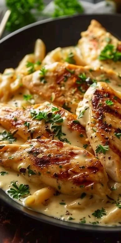 Pollo parmesano cremoso de ajo