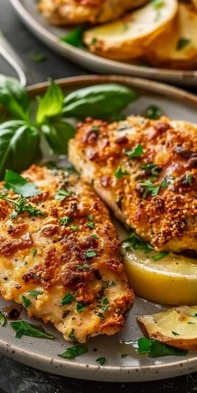 Receta de pollo parmesano al horno fácil y delicioso
