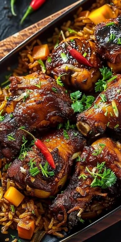 Pollo pelau con coco de Trinidad