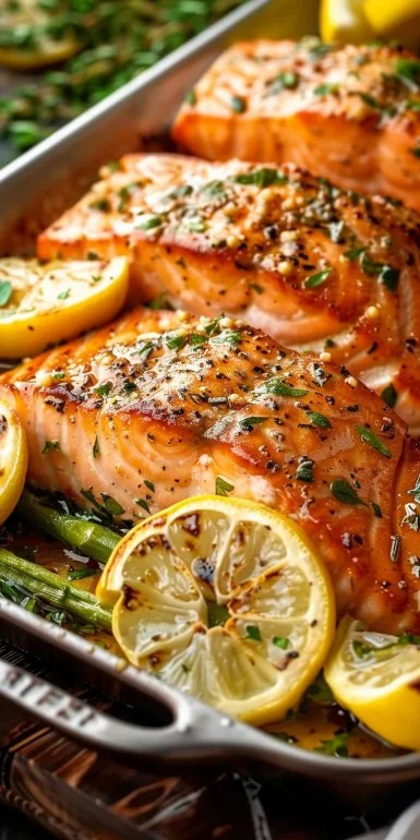 Salmón al horno con limón
