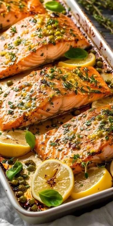 Salmón al horno con limón