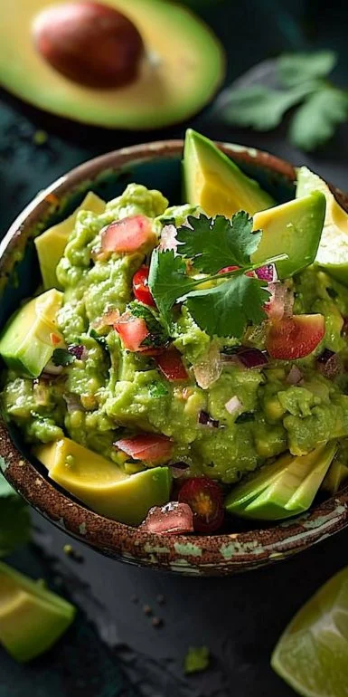 Salsa de Aguacate servida en un plato con ingredientes frescos