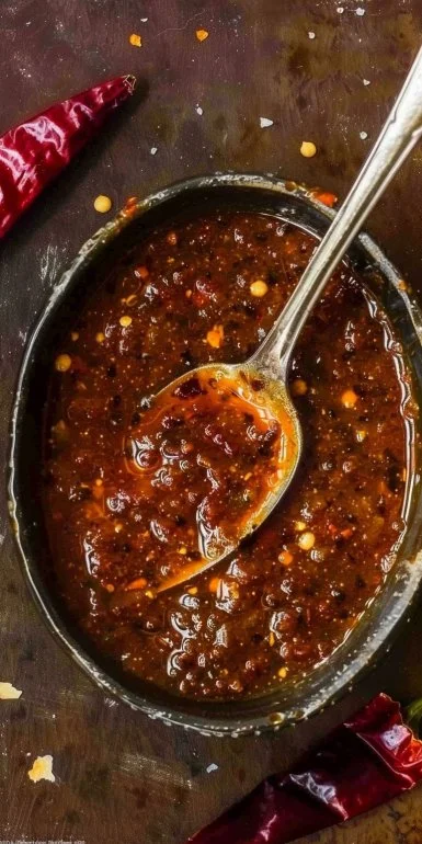 Salsa de Chile de Árbol Asado en un tazón, lista para servir