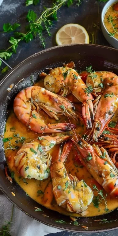 Plato de suquet de rape y cigalas servido en un elegante plato