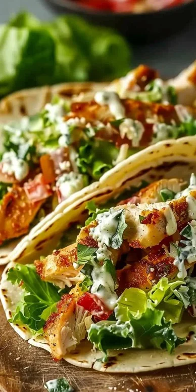 Tacos de Pollo César Crocantes