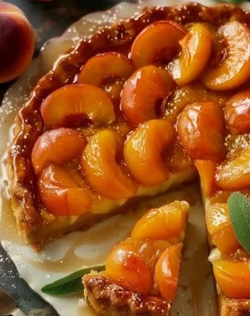 Deliciosa tarta de albaricoque con una cobertura brillante y atractiva.