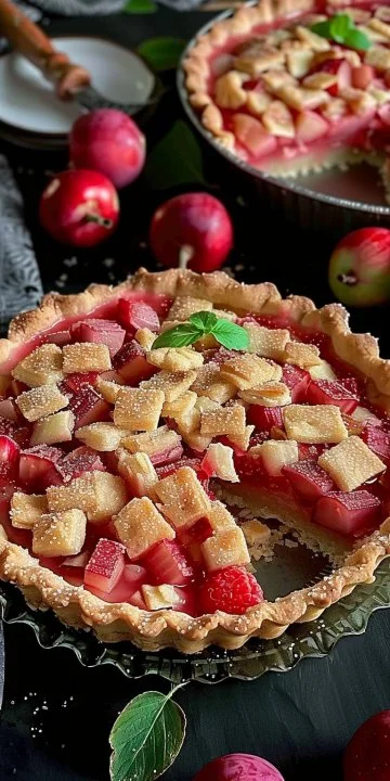 Tarta de Ruibarbo Crujiente