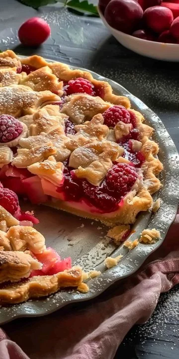 Tarta de Ruibarbo Crujiente