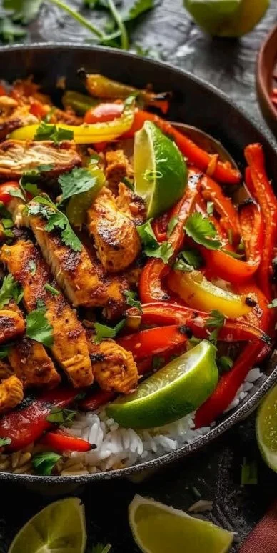 Tazón fácil de fajita de pollo