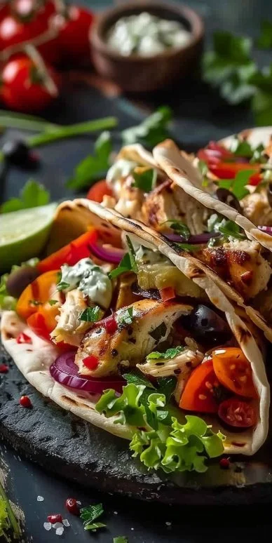 Tortilla de pollo mediterráneo