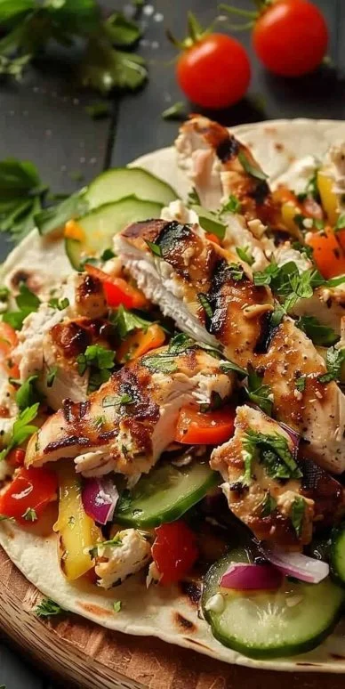 Tortilla de pollo mediterráneo