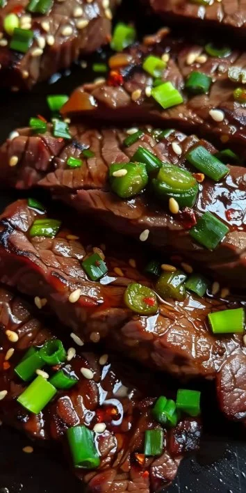 Bifes a la Coreana con Salsa de Cebolla Verde