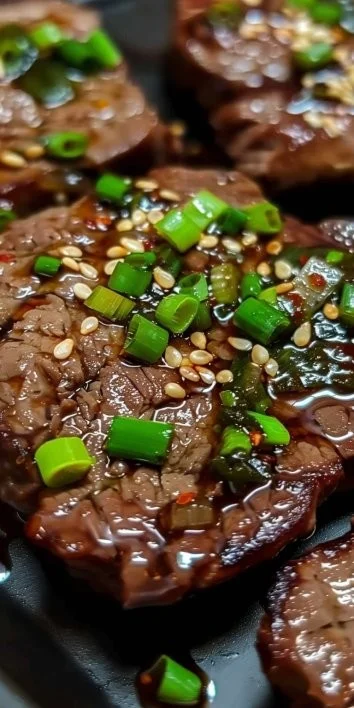 Bifes a la Coreana con Salsa de Cebolla Verde