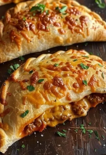 Calzones de Carne y Cheddar