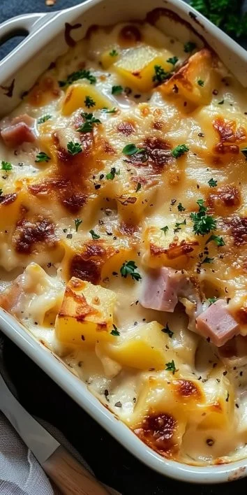 Cassolettes de desayuno con patatas y jamón, una opción sabrosa y abundante.