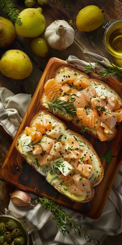 Croque Salmón con Queso Boursin