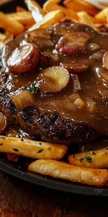 Hamburguesa a la poutine