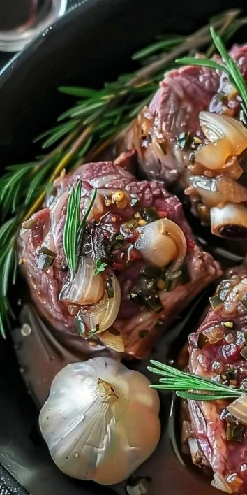 Jarrets de cordero braisés al vino tinto: Un festín lleno de sabor