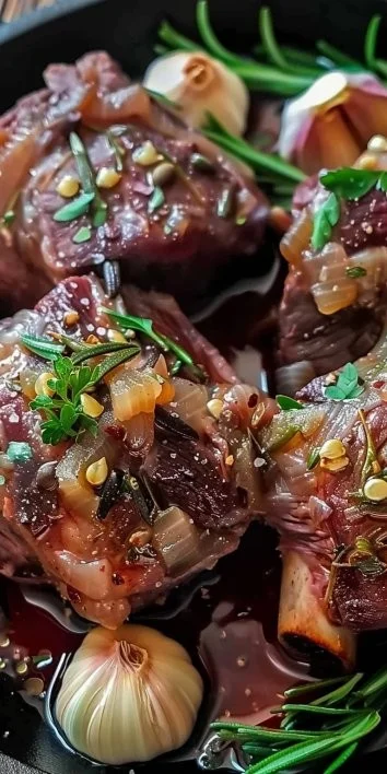Jarrets de cordero braisés al vino tinto: Un festín lleno de sabor