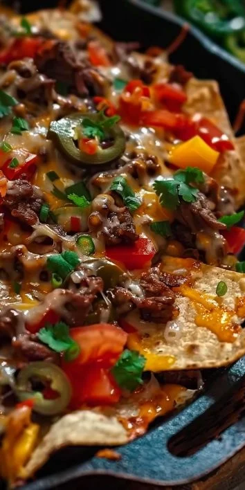 Nachos de Carne de Res y Verduras
