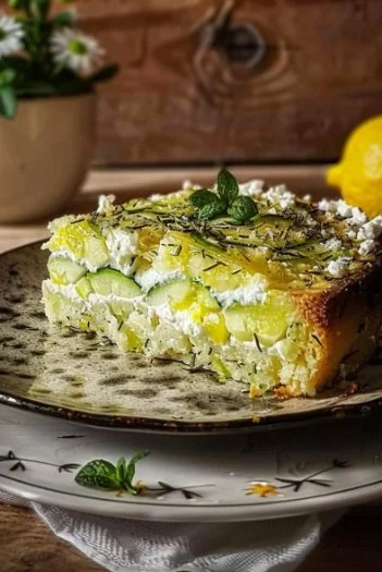Pastel de Feta, Calabacín y Limón