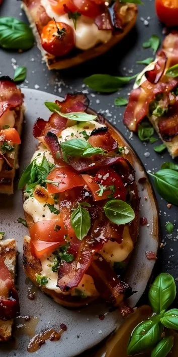 Pollo a la bruschetta y bacon