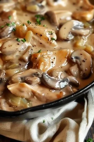 Pollo Stroganoff Cremoso