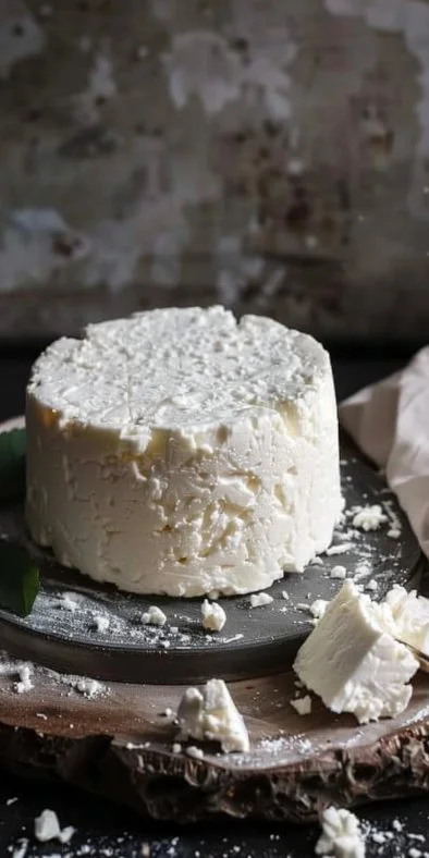 Plato de requesón casero con ingredientes frescos