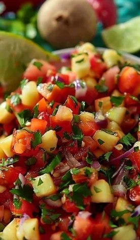 Salsa de piña y habanero en un tazón, ideal para acompañar comidas