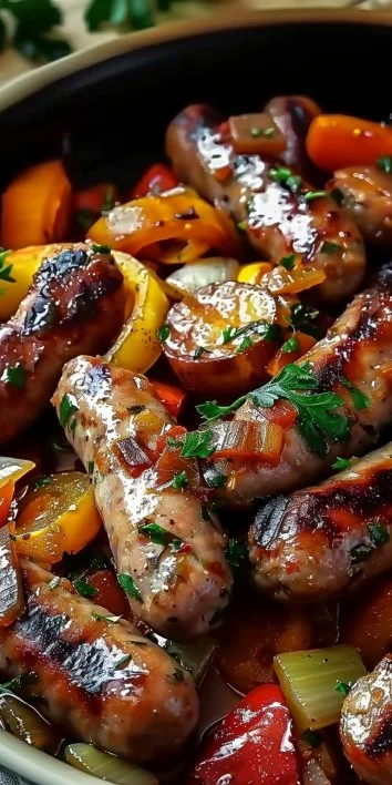 Salteado de verduras y salchichas merguez a la olla a presión