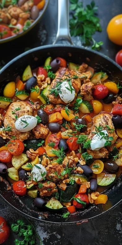 Skillet Mediterráneo de Pavo