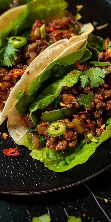 Tacos de Lechuga Picantes