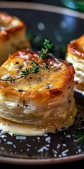 Vol-au-vent de pavo con salsa de vino blanco y parmesano