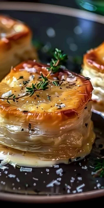 Vol-au-vent de pavo con salsa de vino blanco y parmesano